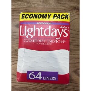 Vintage 1983 Kotex Lightdays Panty Liners Deodorant Protection , 64 count